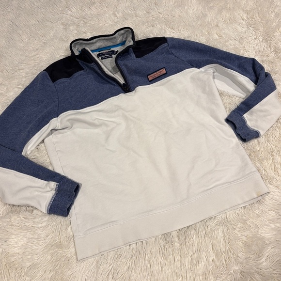 Vineyard Vines Other - Vineyard Vines Saltwater The Shep Shirt Pullover Navy & Heather Blue White Sz M